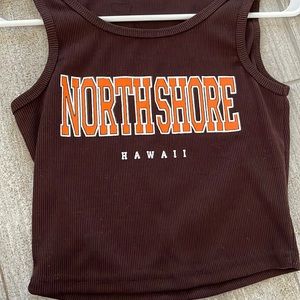 Brown graphic tank top